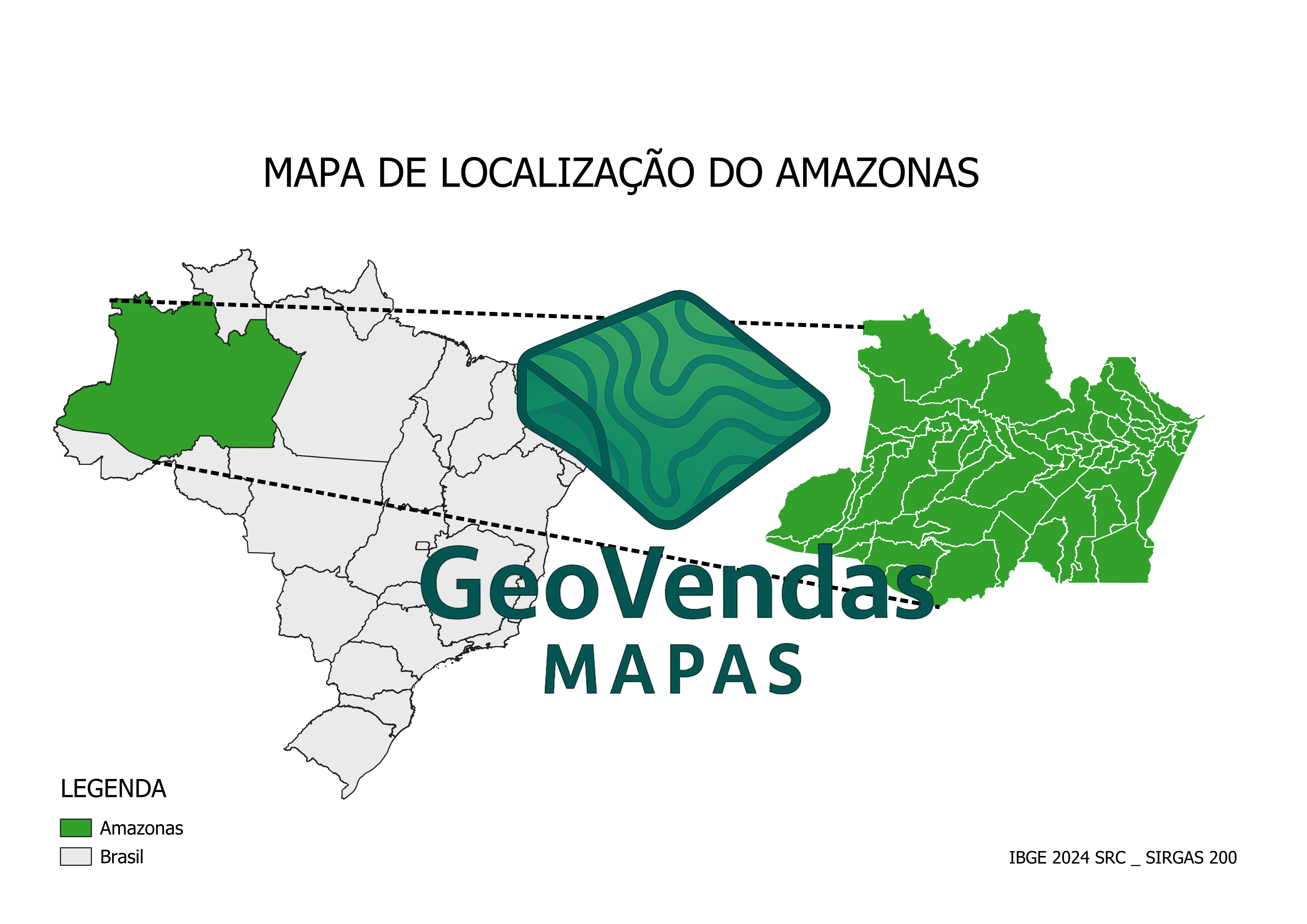 Mapa de localização do Amazonas