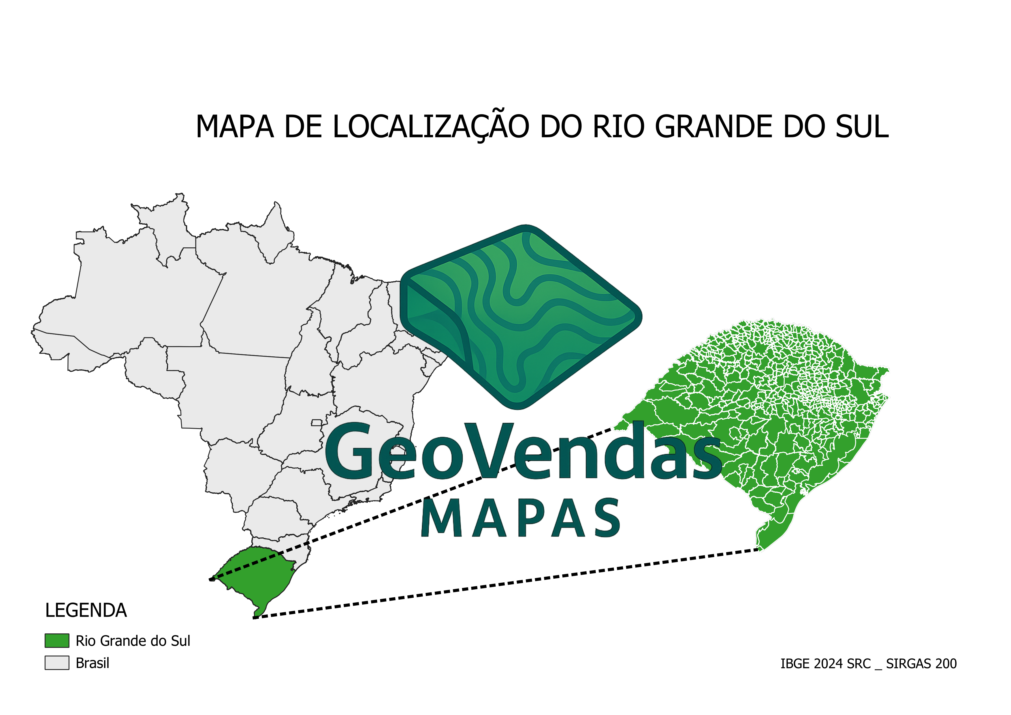 Mapa de localização do Rio Grande do Sul